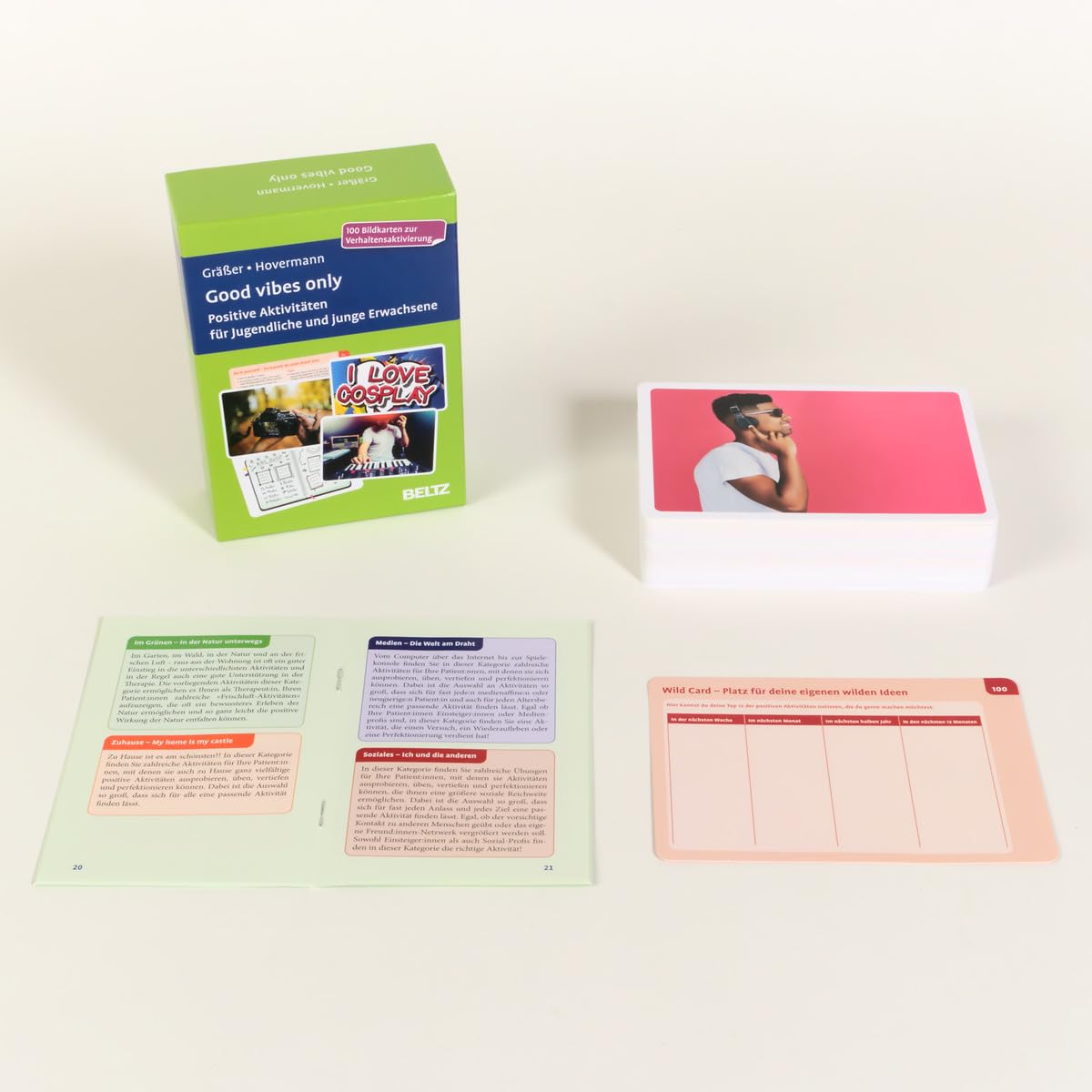 Good vibes only. Positive Aktivitäten für Jugendliche und junge Erwachsene: 100 Bildkarten zur Verhaltensaktivierung in stabiler Box, Kartenformat 9,8 ... 37-seitigem Booklet (Beltz Therapiekarten)