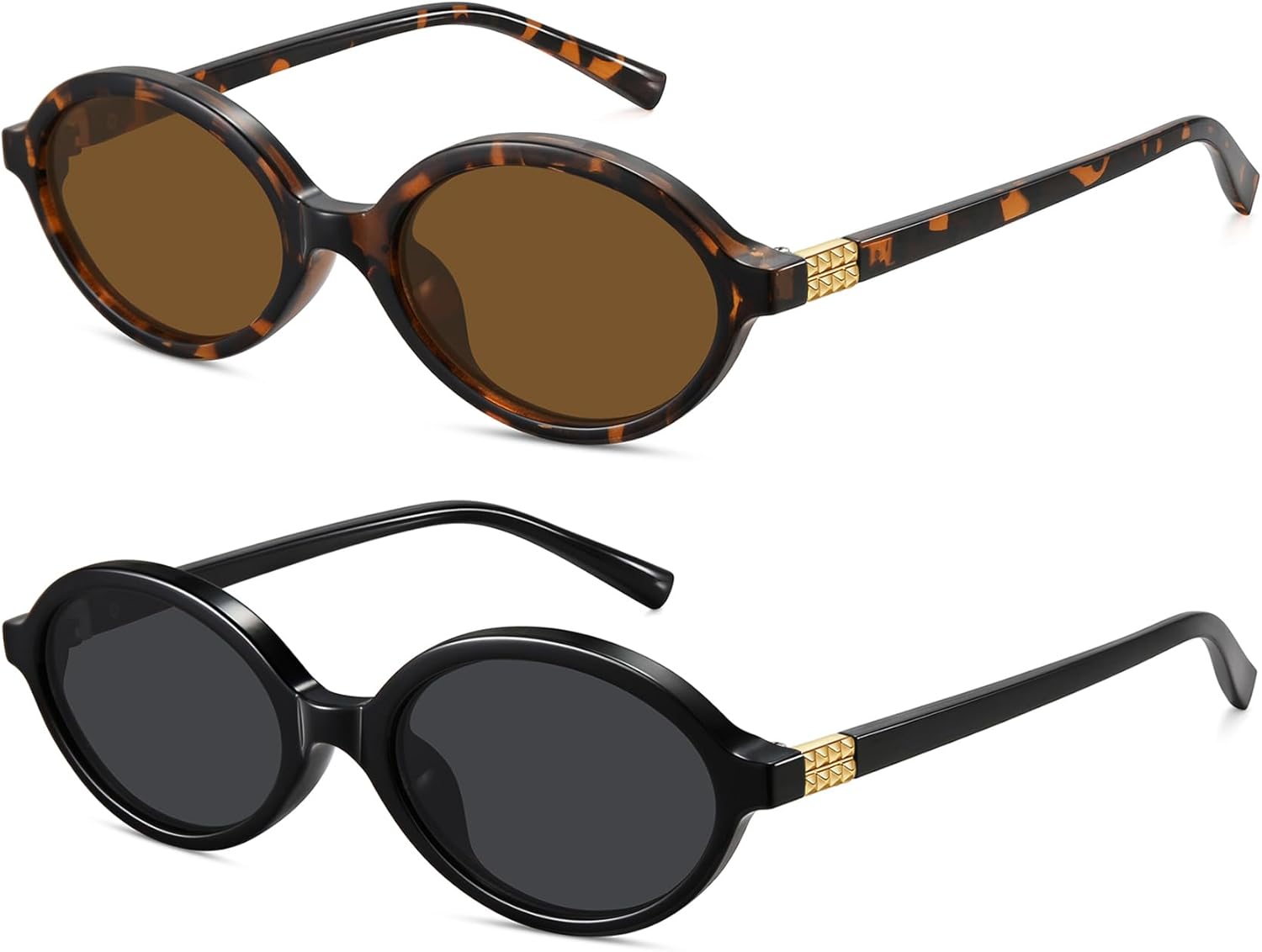 WOWSUN Retro Oval Sunglasses Womens Trendy Sun Glasses Sunnies UV400 Protection