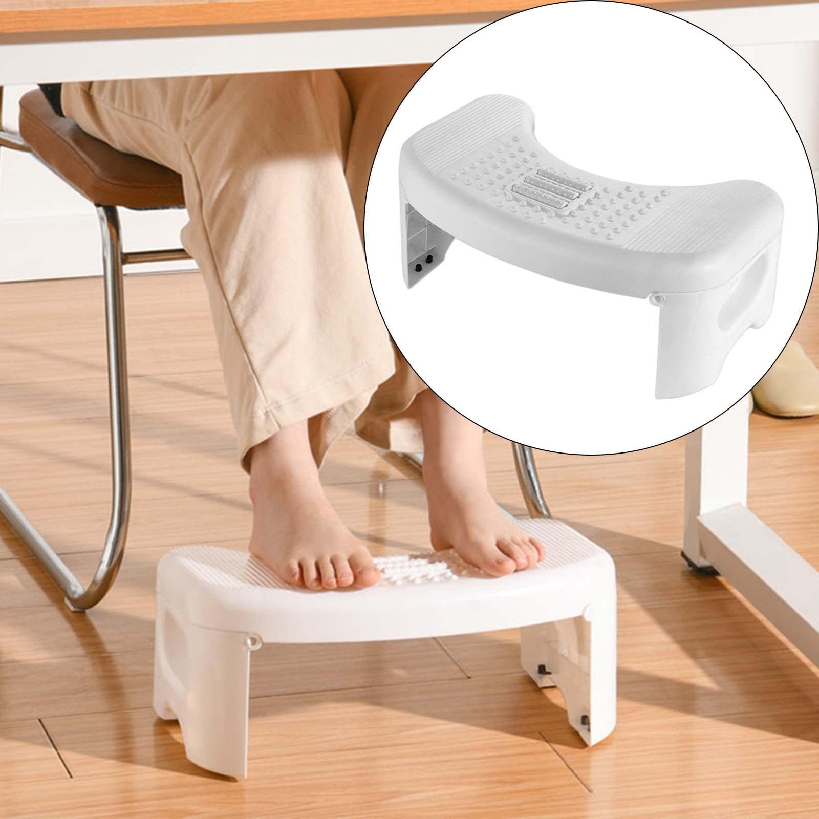 Taburete Plegable Baño Escalón Sanitario Portátil para Inodoro Taburete Movilidad Un Paso Plegable Accesorio de Plástico Práctico Material Res, Blanco, Individual