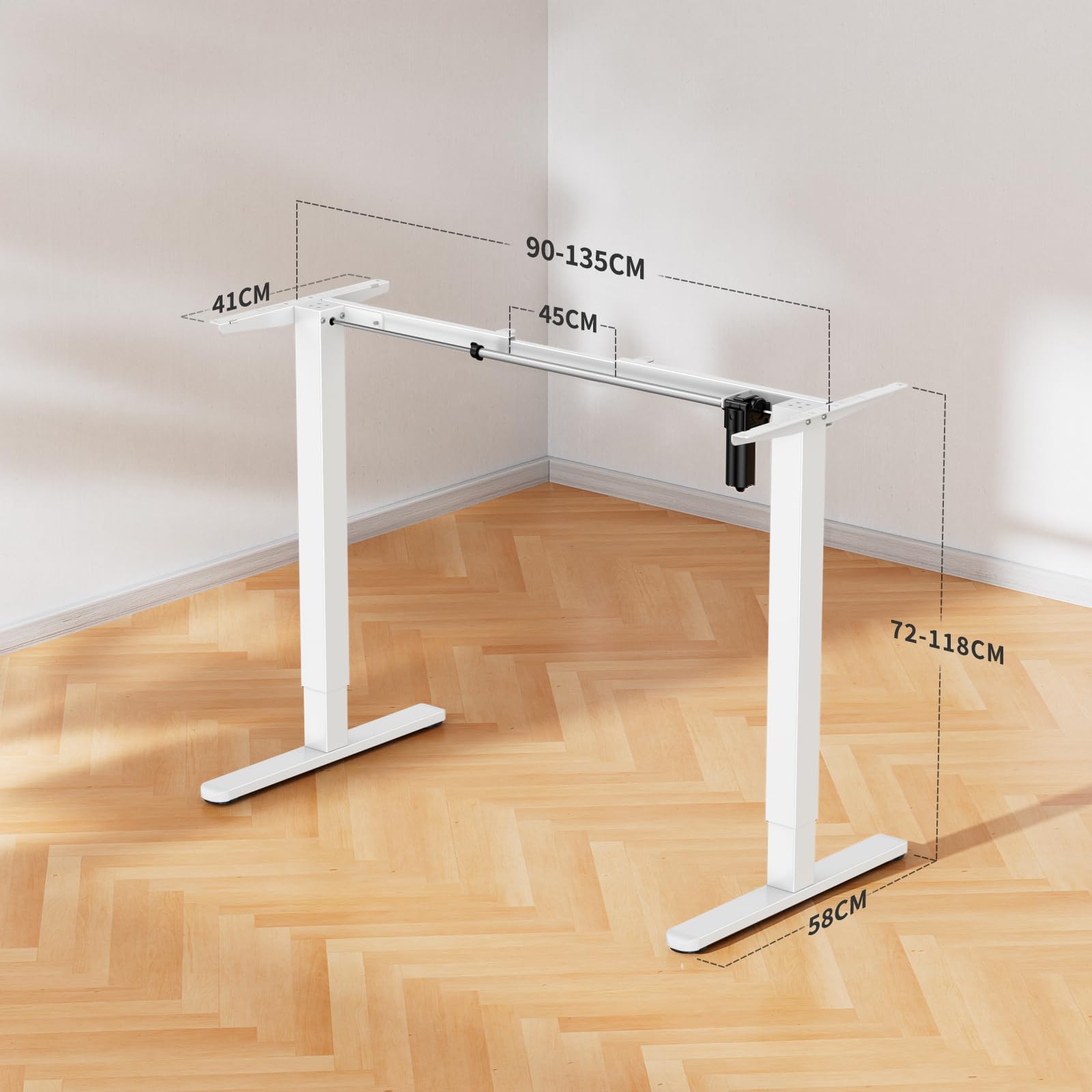 ErGear Höhenverstellbarer Schreibtisch Gestell mit 4 Memory-Steuerung | Höhenverstellbar Tischbeine, Ergonomische Stehpult Basis, robustes Stahlgestell, einfache Montage, 4 Memory-Steuerung