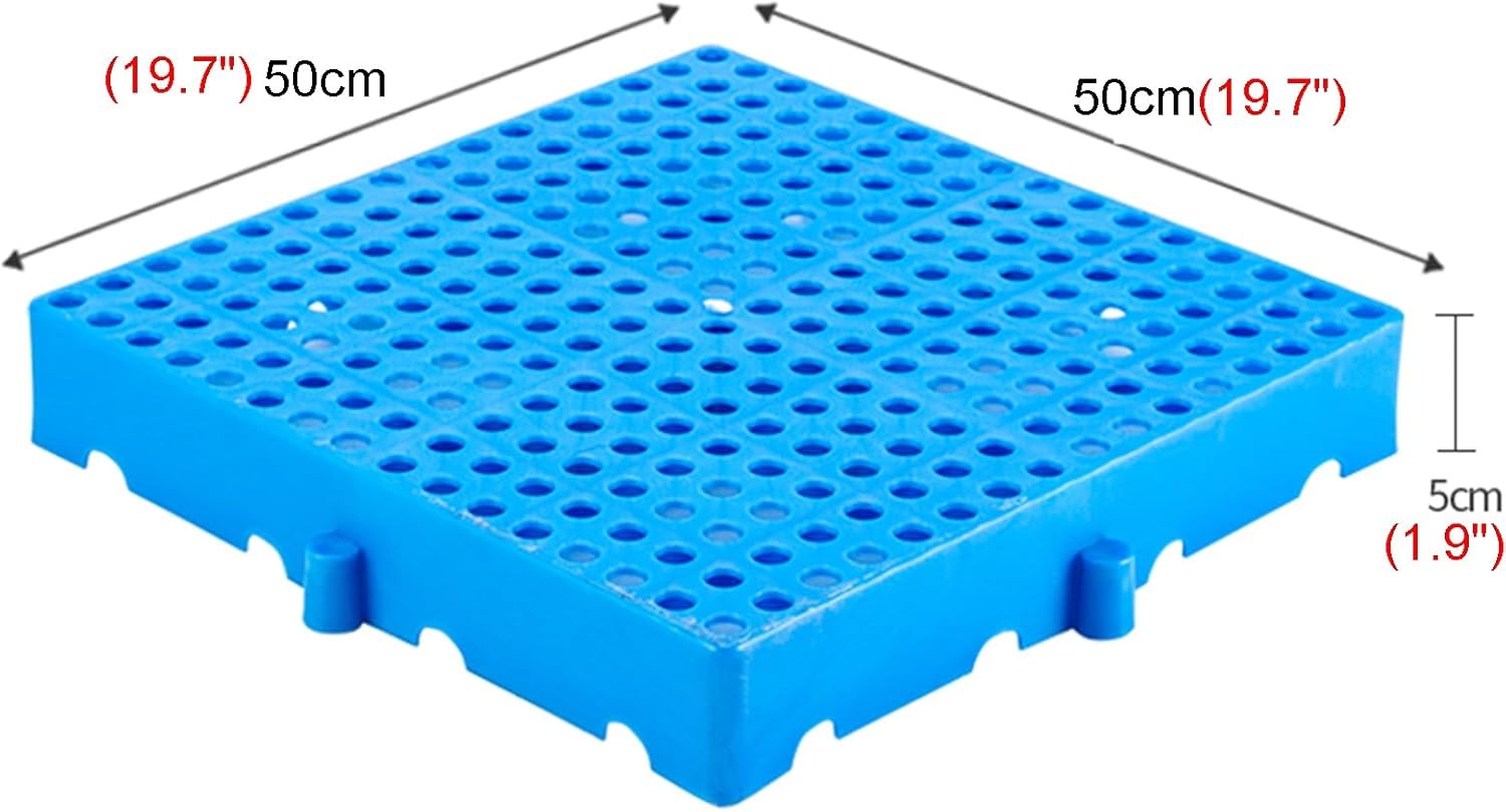 Stackable Plastic Pallets Storage Grid Mats Breathable and Ventilated Design Easy to Stack Modular Grid Mats Warehouse Storage Table Mats for Garages Supermarkets Basement(50x50x5cm/19.7x19.