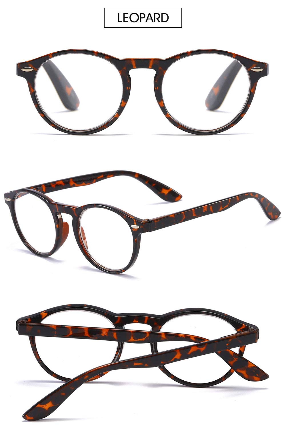 VEVESMUNDO Retro Lesebrillen Damen Herren Vintage Lesehilfe Sehhilfe Arbeitsplatzbrille Nerdbrille Hornbrille mit Stärke