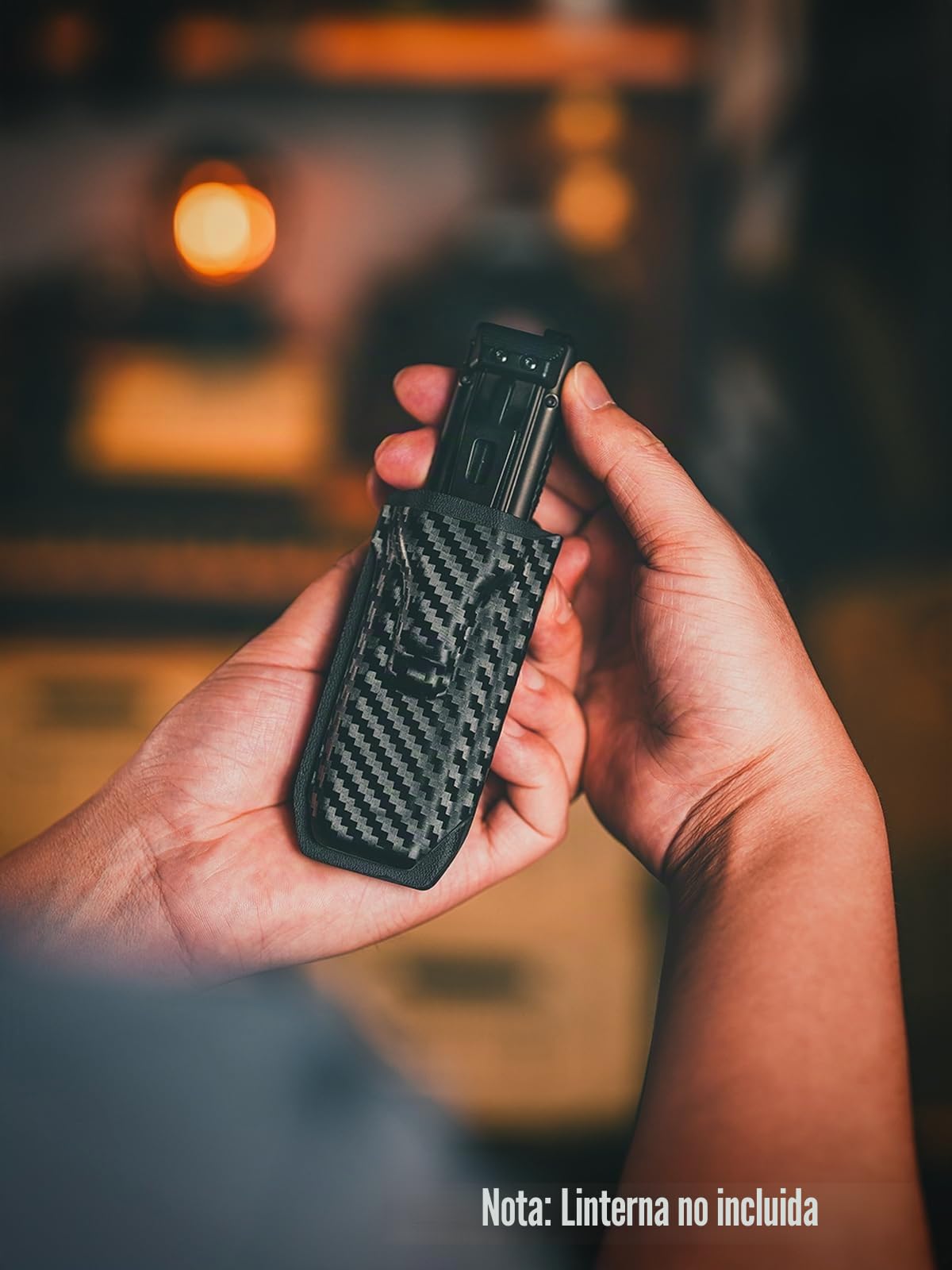 Tactical Geek TX5 Funda para linterna para Nitecore EDC27 con clip de cinturón trasero para acceso rápido y portátil, porta linterna, linterna no incluida, negro