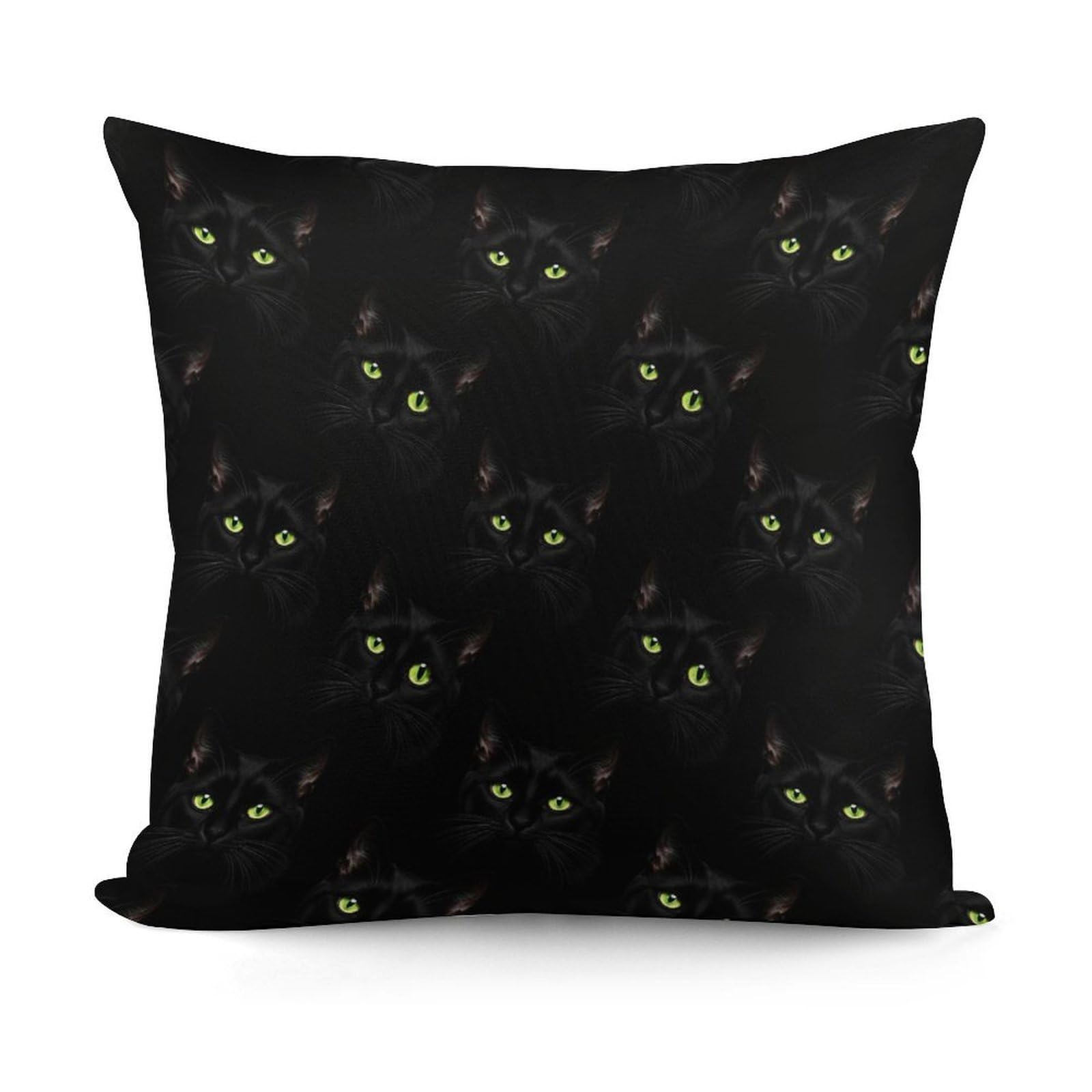 Smazdfxx Picture(313) Pattern Decorative Throw Pillow Covers For Sofa Bedroom Living Room Pillow Shell Black Cat Print