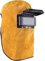 Vista 1 de Welding Helmet Mask with Lens, Leather Welding Hood Work Hat, Adjustable Welding Helmet Mask, Sweat Absorption, Heat Resistant, Breathable, for