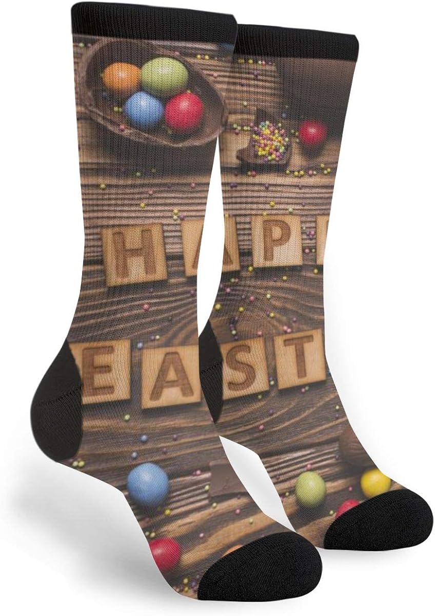 Easter Chocolate Eggs Unisex Casual Socks, Funny Novelty Crazy Crew