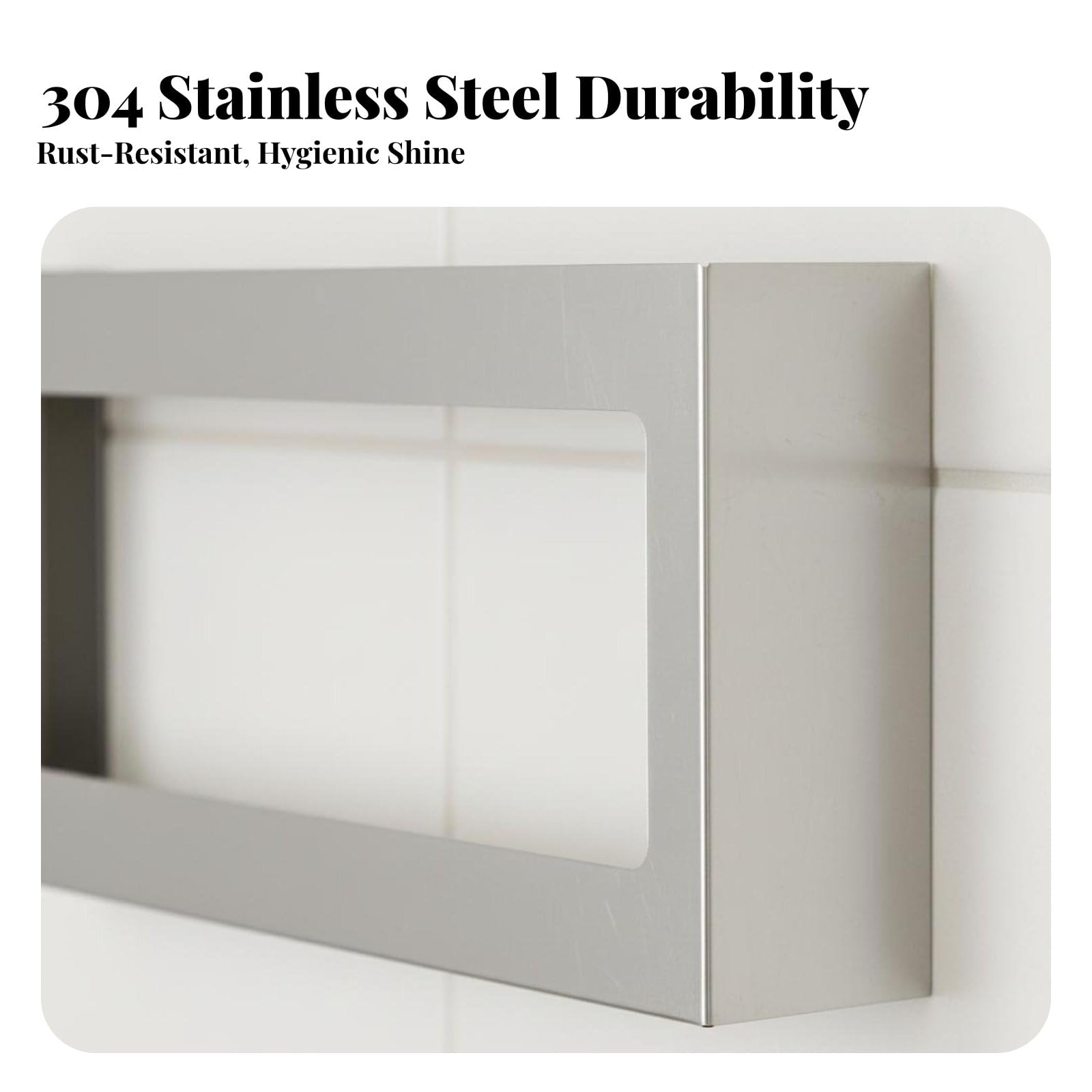 Organizador de Pared de Acero Inoxidable 304 con Portacajas para Guantes Dispensador de Mascarillas y Pañuelos con Compartimentos Multiples para Baño