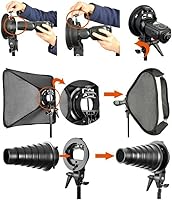 Vista 4 de Godox soporte Bowens tipo S para flash snoot y ventana flexible