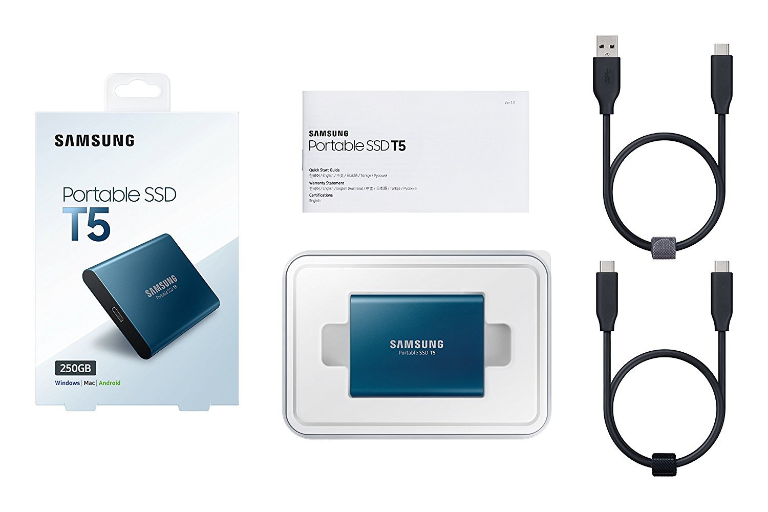 Amazon.com: SAMSUNG Portable 250GB SSD T5 (MU-PA250B/AM) Alluring