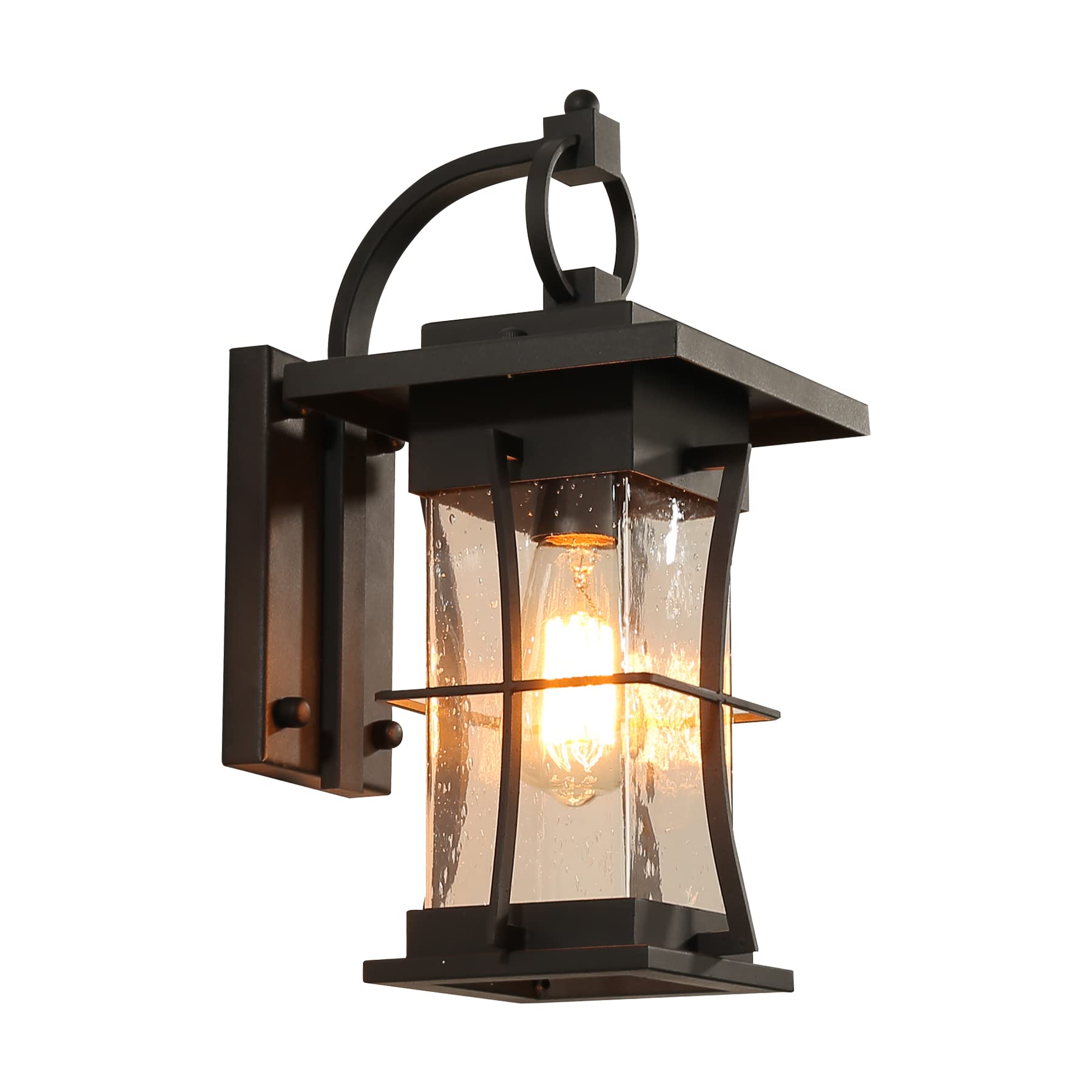 Tewei Outdoor Light Fixtures Wall Mount Patio Light Exterior Wall Lanterns Lamps with E26 Base Socket IP65 Waterproof Clear Glass Exterior Sconces Lantern lamp for Porch Patio Garage