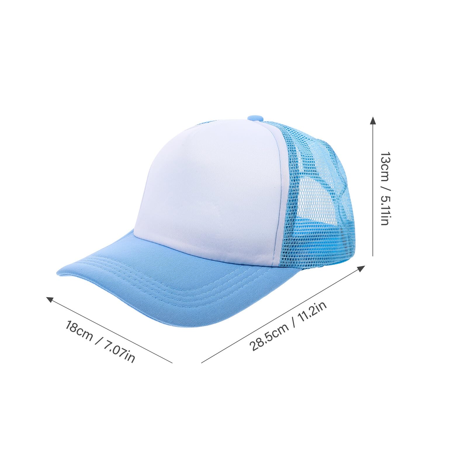 Healvian 10 Gorras de Béisbol de Malla en Blanco de Poliéster Ligeras para Sublimación 10 Piezas Diseño Simple para Manualidades y Actividades al Aire Libre