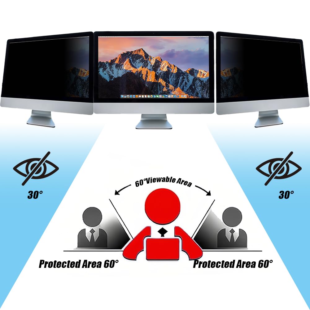 Filtro Schermo 24 Pollici per Monitor PC Desktop, Pellicola Protettiva Anti Luce Blu Antiriflesso e Privacy Occhi Compatibile con Widescreen 16:9 Rivestimento PET Ufficio Viaggio Aeroporto Treno