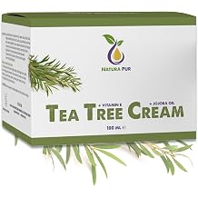 Tea Tree Oil Cream 100ml, 100% organic & vegan, natural cosmetics care for blemished skin, inflammatory skin conditions, anti-pimples and acne