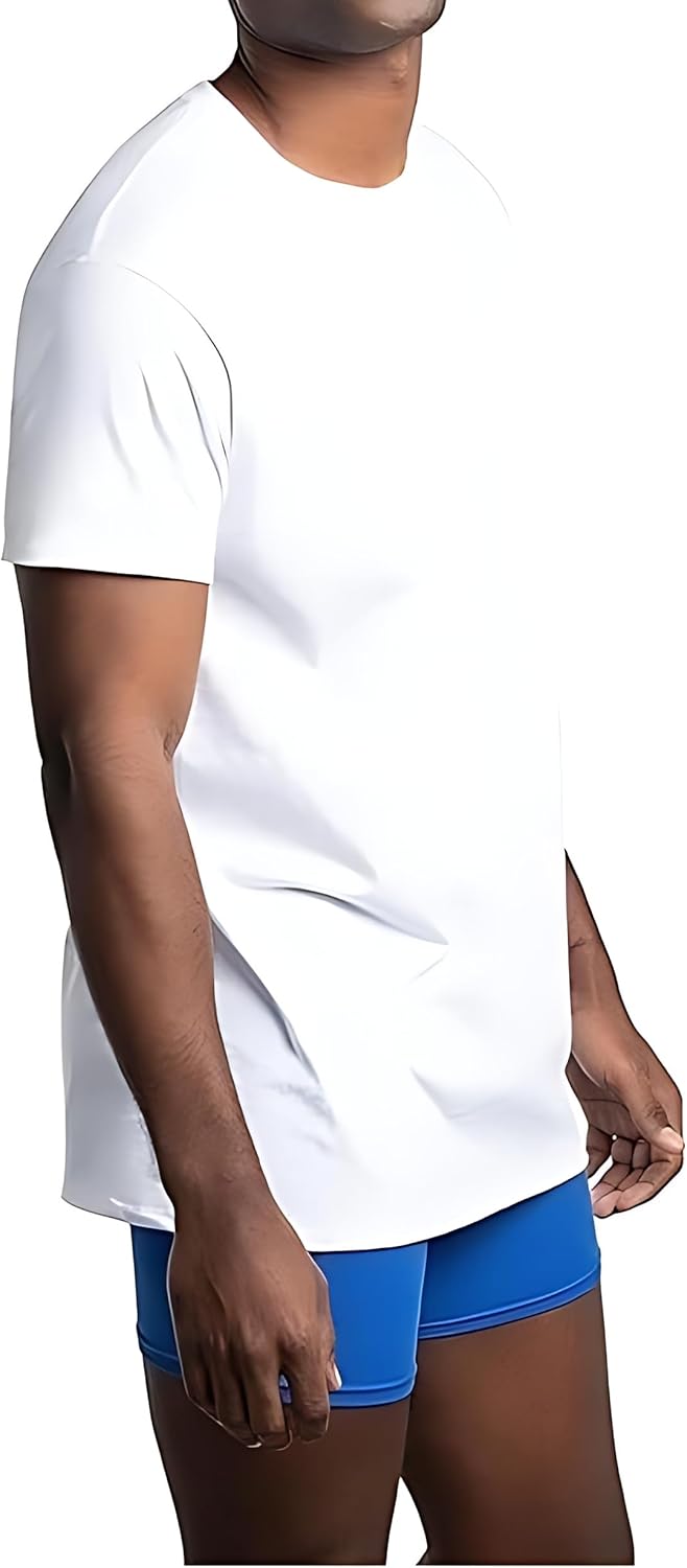 10pcs Mens Classic Crew Neck T-Shirts Soft Cotton Blend Short Sleeve Tee Machine Washable Casual Wear & Everyday Comfort - Image 3