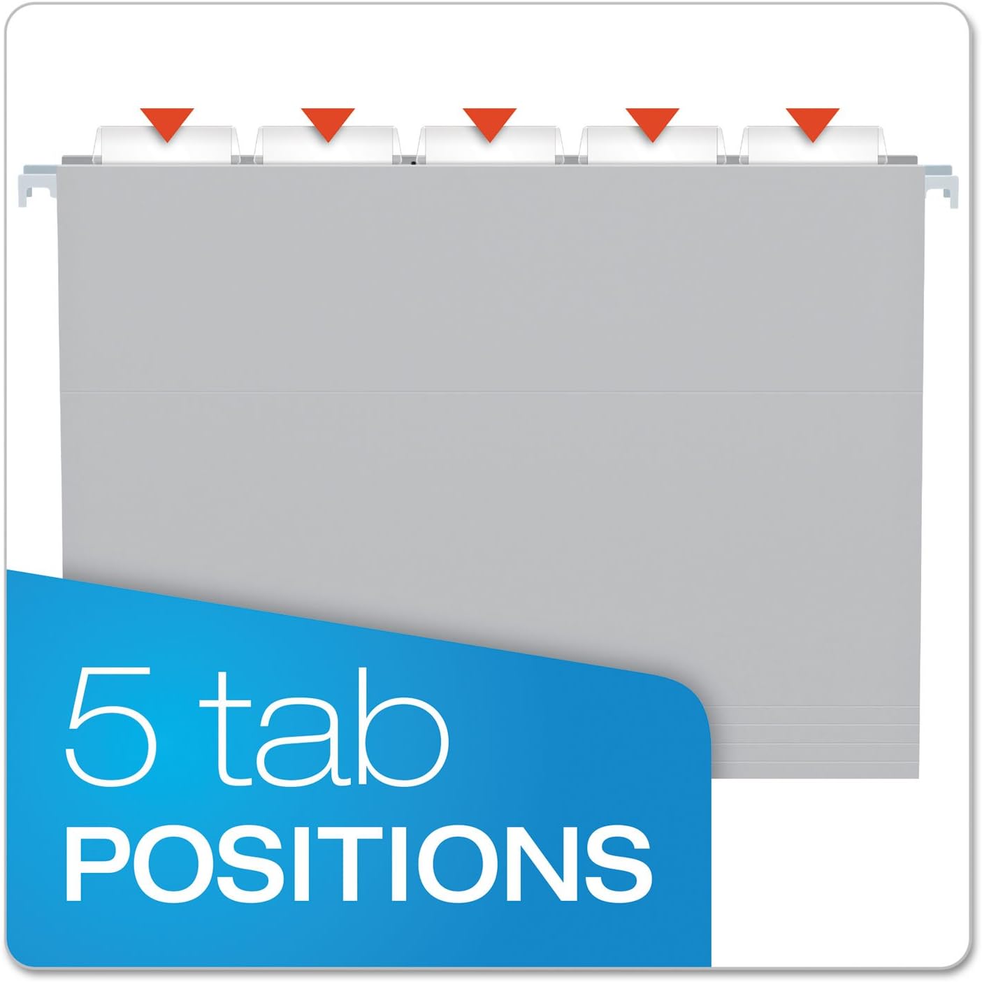 Pendaflex Recycled Hanging Folders, Letter Size, Gray, 1/5 Cut, 25/BX (81604)