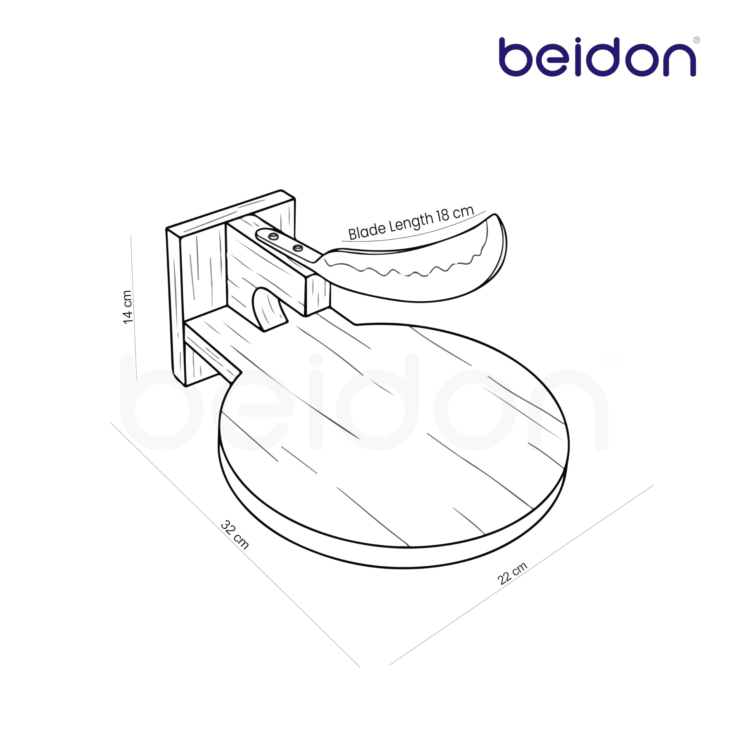 Beidon Wooden Boti - Traditional Indian Cutter -9