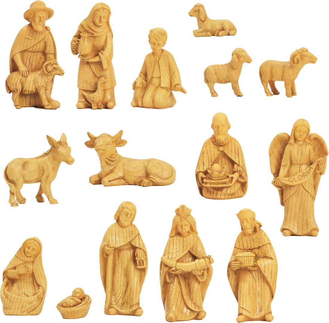 Krippenfigur Krippenset 15-TLG. modern, Holzoptik passend für 10cm Figuren (44635283990)