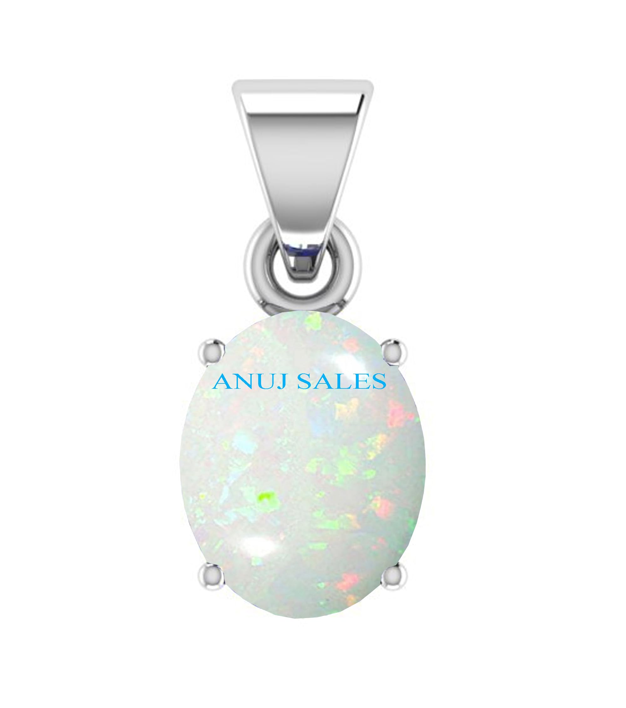 Natural Opal 15.25 Ratti ASHTdhatu Silver Plated Pendant - Fire Opal Stone Original Certified for Men & Women by Lab Certified