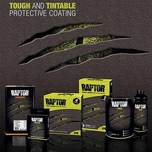 Custom Shop 6 Quart Kit - Black Urethane Spray-On Truck Bed Liner Kit With Custom Coat Spray Gun With Regulator, Bonus Can Of Aerosol Bedliner #TOP6