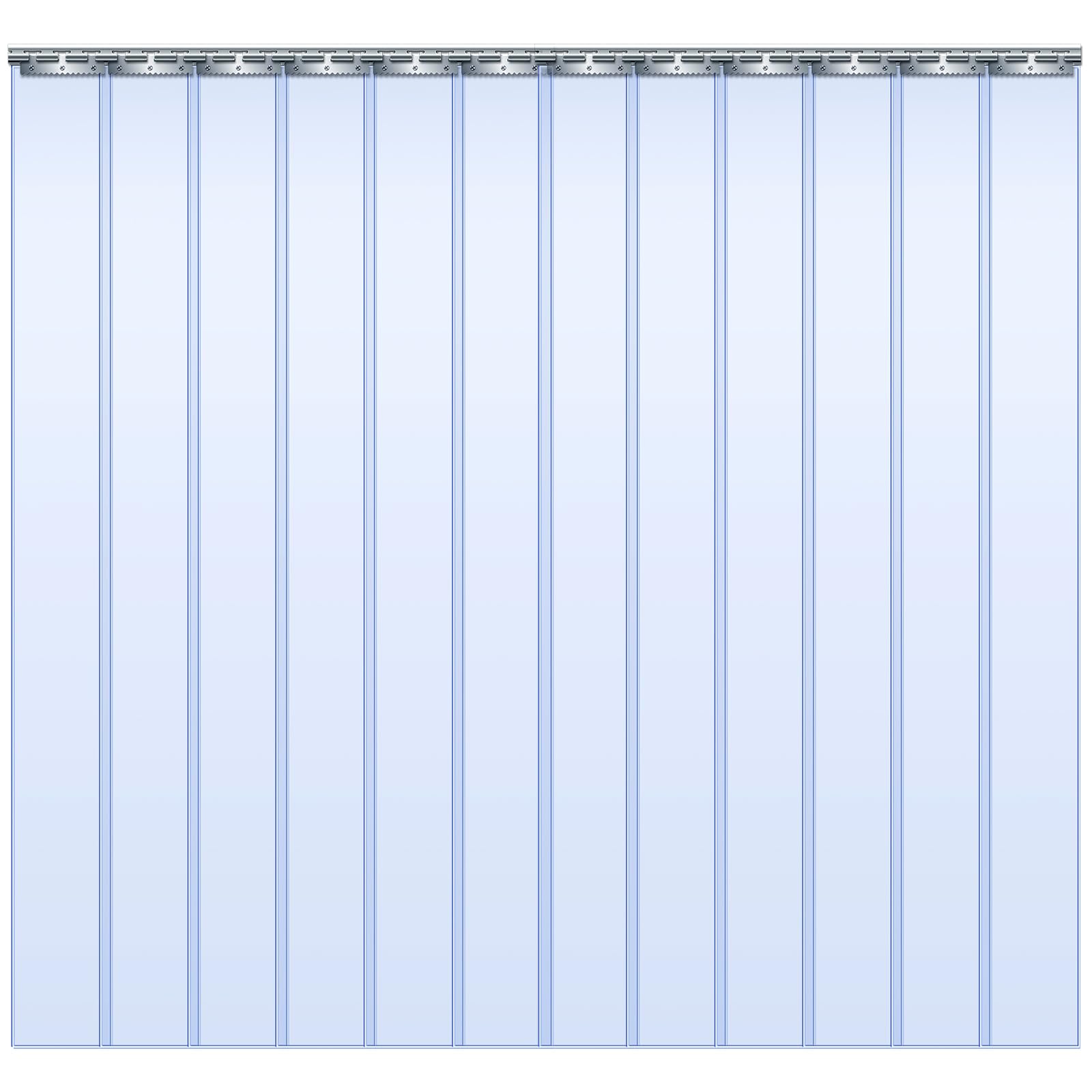 Peryiter 12 Pcs PVC Strip Door Curtain Kit 72" Width x 84" Height Standard Clear Freezer Door Curtain for Commercial Walk in Cooler Warehouse Garage Gate Fit for 6' x 7' Doors