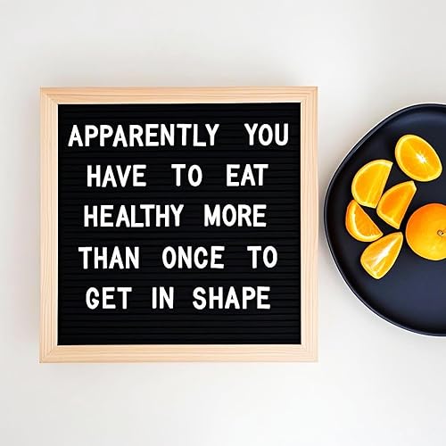 Tablero de letras de fieltro, 10 x 10 pulgadas, letrero de madera intercambiable, marco de madera, montaje en pared, con soporte de exhibición (gris)