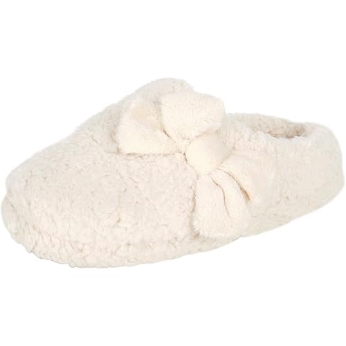 Jessica Simpson Women's Plush Marshmallow Slide on House Slipper Clog with Memory Foam