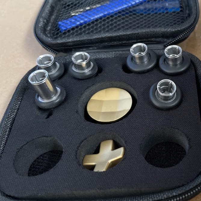 Image of Metal Thumb sticks Controller Replacement Accessories for Xbox One Elite Series 2, 16 in 1 Replacement Magnetic Buttons Kit Includes 6 Joysticks, 4 Paddles, 2 D-Pads, 4 Tools
