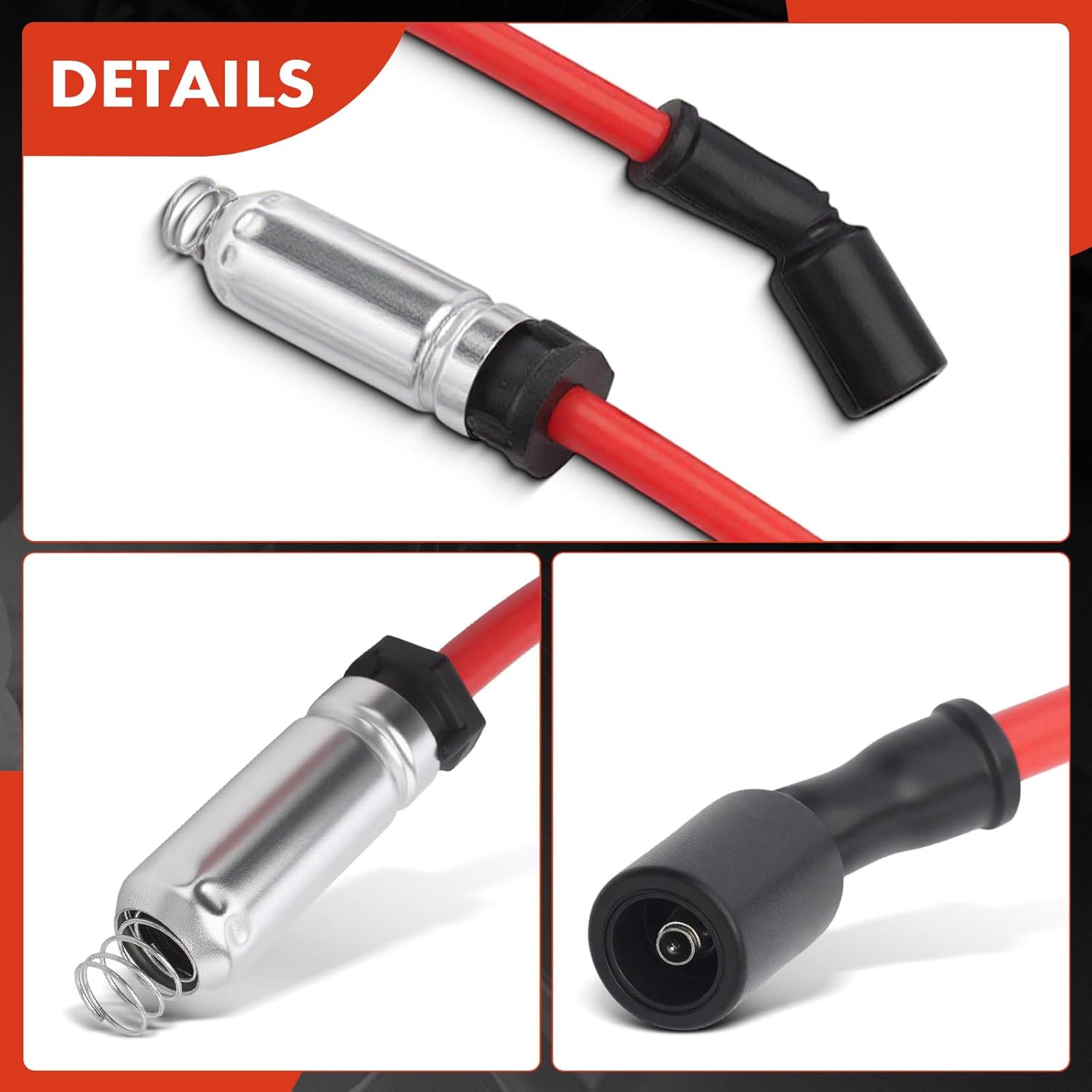 A-Premium 8 PCS Spark Plug Wires Compatible with Chevrolet Silverado 1500, Tahoe, Suburban, Express 3500, Corvette, Camaro & GMC Sierra 1500, Yukon XL, Savana 3500 & Cadillac Escalade ESV, CT5, CTS