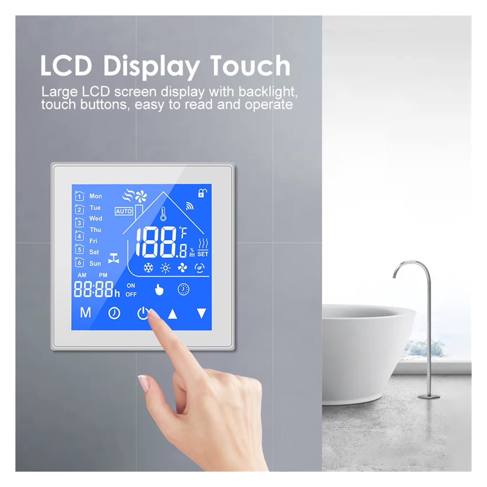 Termometro da interno igrometro digitale Termostato wifi intelligente riscaldamento digitale acqua/gas caldaia termostato di temperatura di temperatura del pavimento elettrico wireless wireless Con di