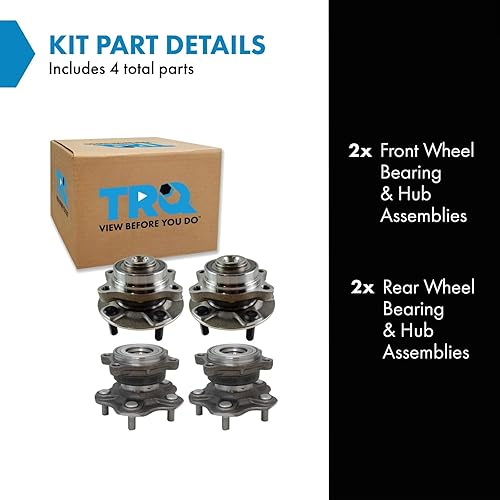 Vista 1083 de TRQ Juego de 2 rodamientos y bujes de rueda trasera izquierda y derecha compatible con Ford Expedition 2007-2010 Lincoln Navigator 2007-2010