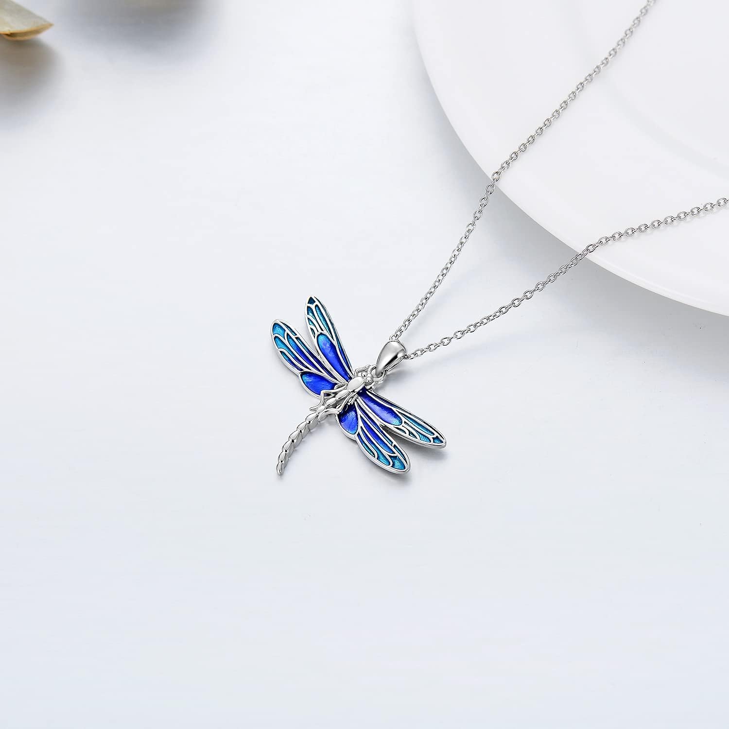 PELOVNY Dragonfly Necklace for Women 925 Sterling Silver Abalone Shell/Opal Dragonfly Pendant Jewelry Birthday Christmas Gifts for Mom Daughter Wife Sister - Image 3