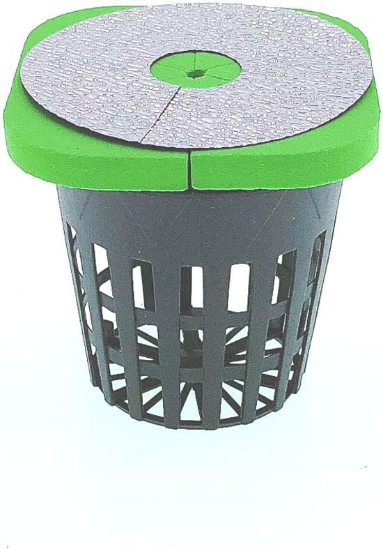 HORTIPOTS 2-Layered Clone Collars w 2 in Net Pots & Reflective Lids, Replacement for 24-Sited DWC Cutting Clone & Seedling Root System (4-Colored Pack of 25)