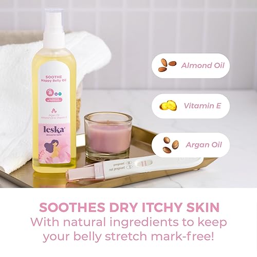 Miniatura 4 de Leska Aceite de vientre de maternidad  Etapa A aceite antipicazón para el vientre feliz (meses de embarazo 1-5)  Parte de un sistema completo de