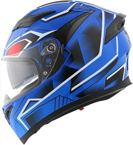 Miniatura 2 de 1STorm - Casco integral para motocicleta, de calle, con doble viseraparasol, azul pantera mecánico, talla L (22.422.8 pulgadas)