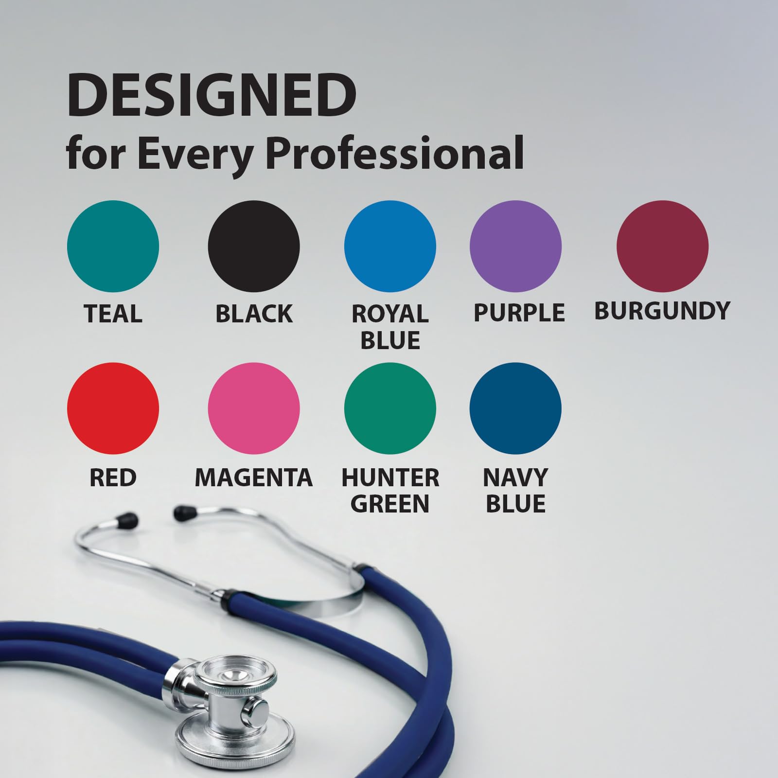 Veridian 05-11002 Sterling Series Sprague Rappaport-type Stethoscope, Navy Blue