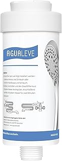 AGUALEVE® Duschfilter - Wasserfilter Dusche | in weiß | gegen Kalk, Schwermetalle, Chlor, Schmutz, wirkt bakteriostatisch | schönere Haut & Haare | Markenqualität Made in EU