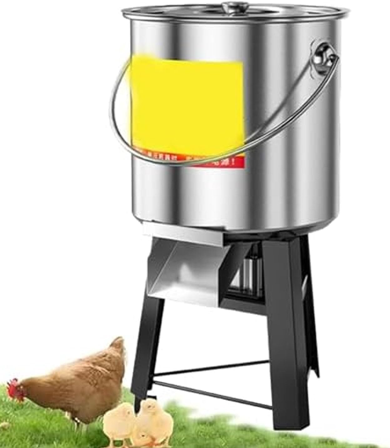 Poultry Feed Processor, 1800W Multifunctional Heavy Duty Breeding Crusher, Stainless Steel Vegetable Chopper, with 4 Blades, for Chicken, Duck Farming