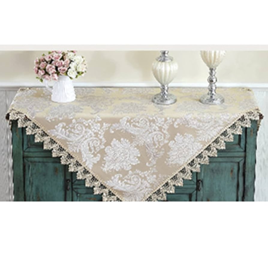 Amazon｜テーブルクロス マルチカバー 田園風 レース編み