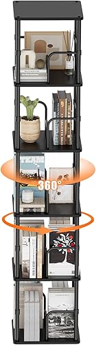 Miniatura 38 de Estantería giratoria de 5 niveles, torre giratoria apilable de 360 °, estantería giratoria de pie estrecha que ahorra espacio, estantería giratoria