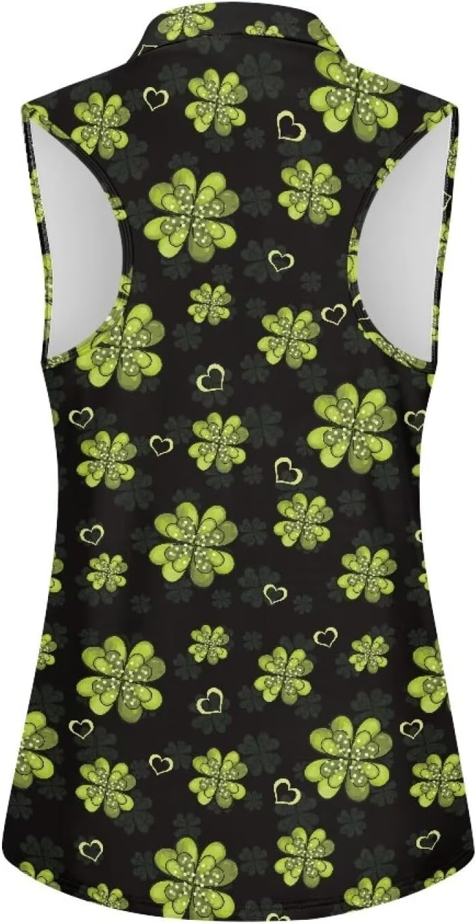 Suobstales Womens Golf Shirt Sleeveless Zip Up Polo Shirts for Women Lightweight Collared Tennis Shirs Athletic Tank Top - Image 3