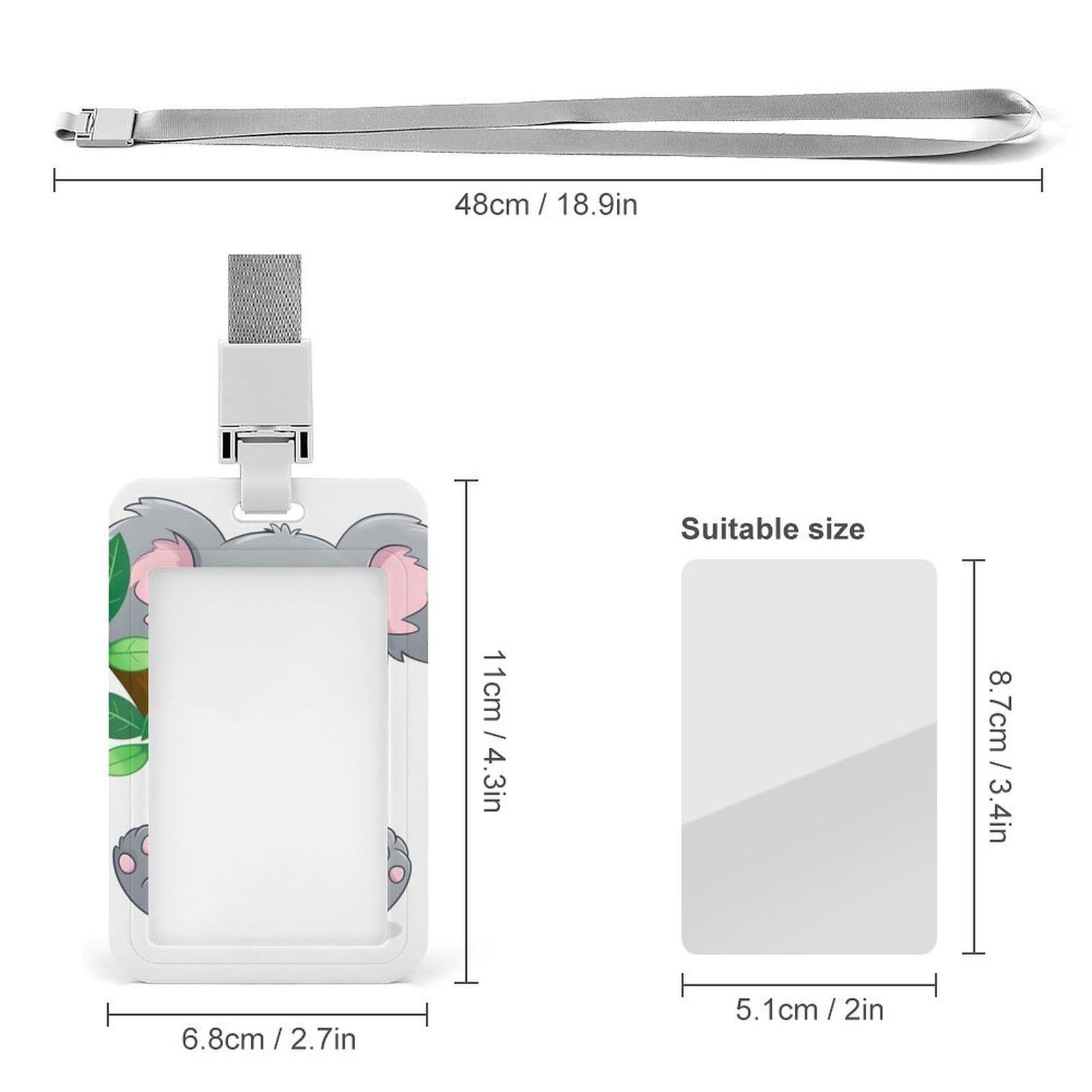 Porte-badge Vertical Avec Lanière – Porte-carte D'identité En