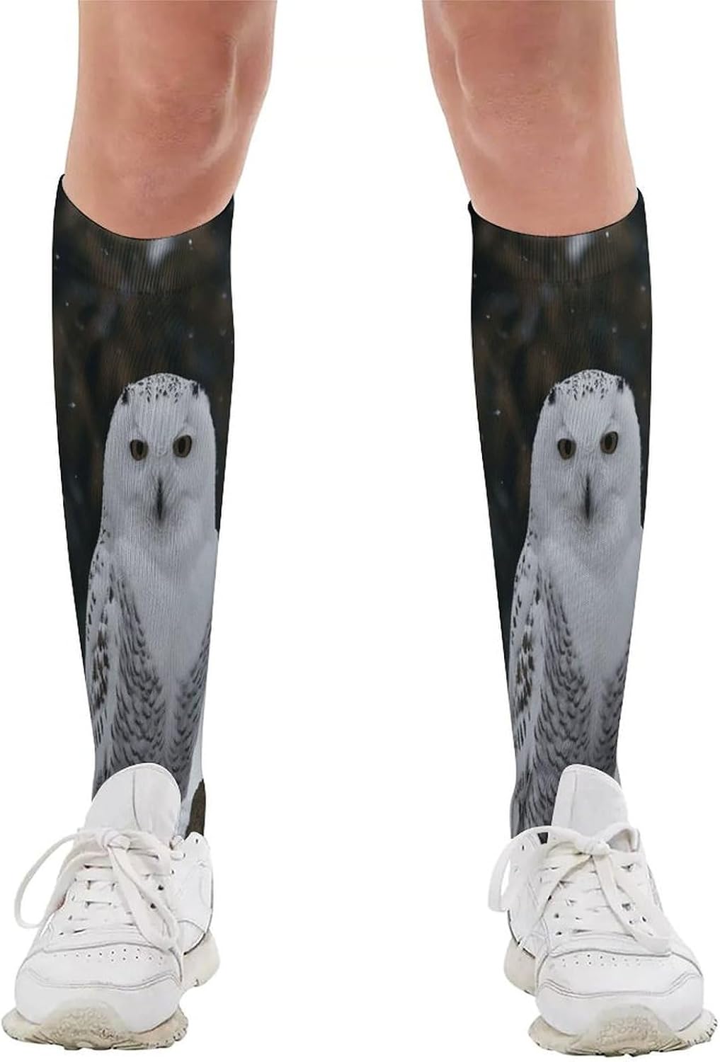 Snow Owl Compression Sock Circulation Support Socks Lightweight Knee High Tube Sock Over-The-Calf Sock for Adult