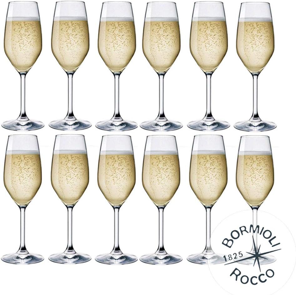Verrerie Bormioli Boîte de 6 flûtes à champagne Electra 23 cl - Rocco