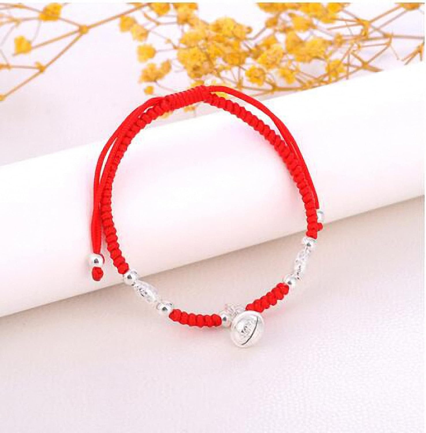 Protection Bracelet for Women and Men Real 925 Sterling Silver Lucky Bell Amulet Red Rope Bracelet Handmade String Adjustable Jewelry Gift - Image 2