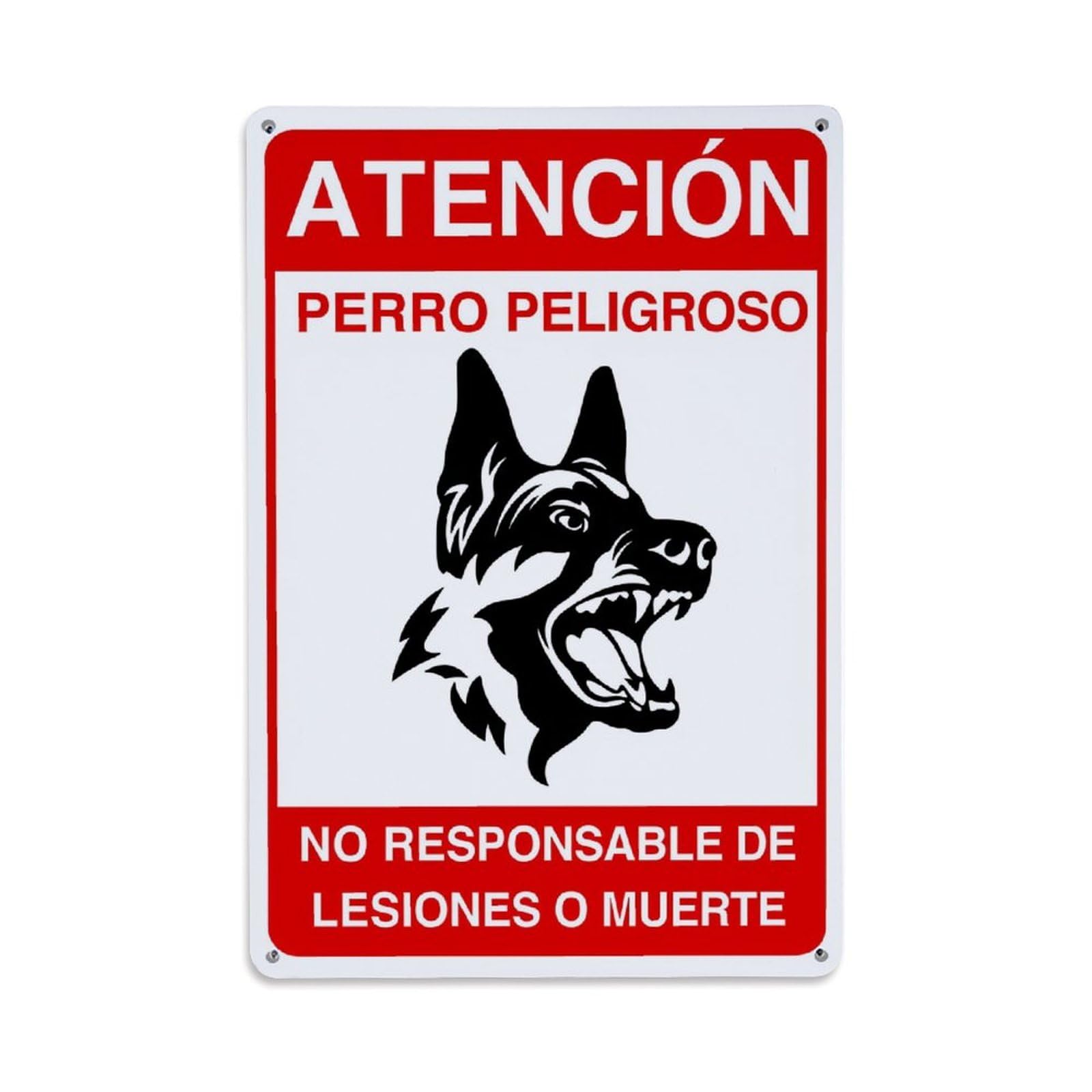 Enderetf Vintage Attention Dangerous Dog Not Responsible For Injuries Or Death Tin Sign Metal Poster, Home Bar Garage Man Cave Cafe Indoor & Outdoor Wall Decoration 8X12inches