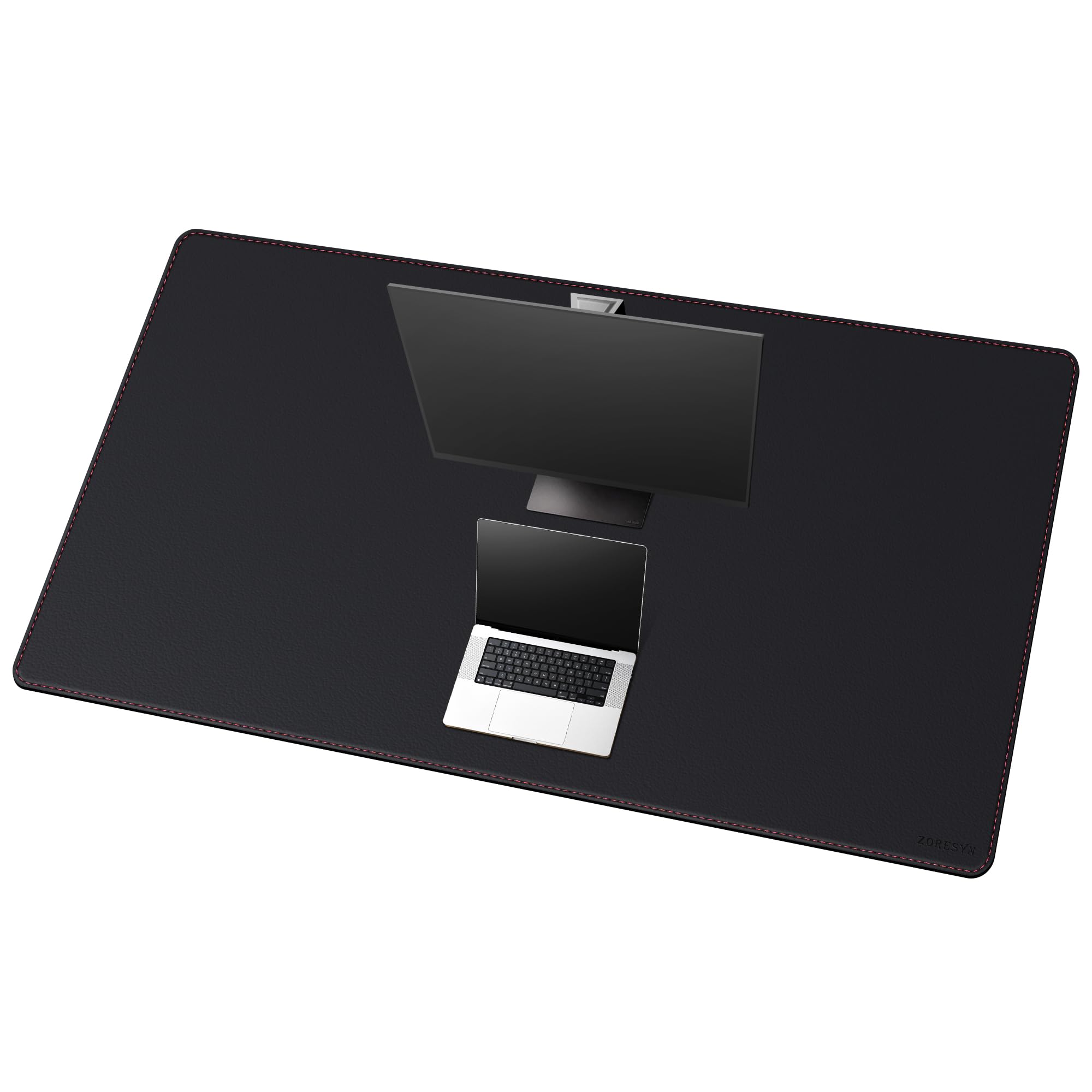 ZORESYN 63.0"x31.5" Leather Desk Pad Protector, Large Mouse Pad, Executive Computer Office Desk Mat, Non-Slip PU Leather Desk Blotter, Waterproof Desk