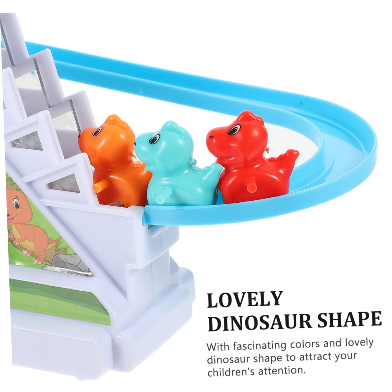GALPADA Giocattolo Dinosauro su Pista Elettrico in Plastica Argento | Resistente All’usura e Inodore, per Bambini, Coordina Mano-occhio e Abilità Manuali