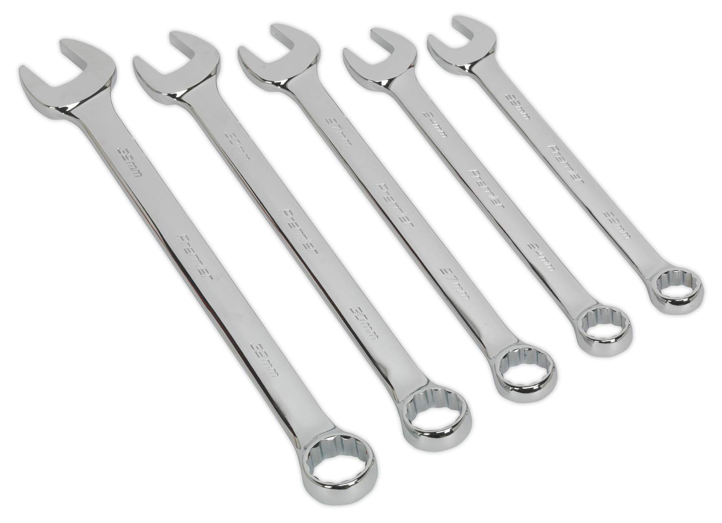 Sealey Combination Spanner Set Jumbo 5 Piece Metric Combination Spanners AK6329