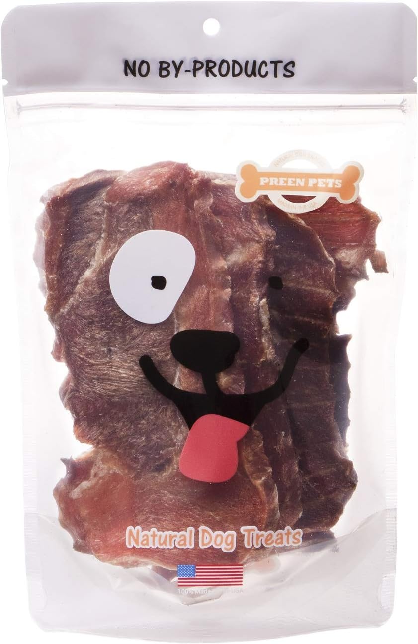 Preen Pets Pork Jerky Dog Treats - 100% USA Pork Loin (1 Pound)