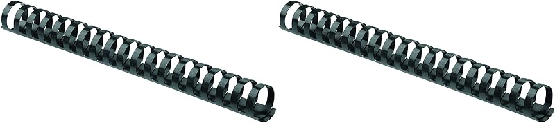 Fijaciones de peine de plástico, capacidad de 1"200 hojas, negro, 10 por paquete [Juego de 2]